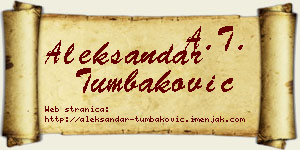 Aleksandar Tumbaković vizit kartica